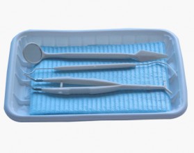 Набор стоматологических инструментов однораз. стерил. Ligrin (лоток, зонд, пинцет, зеркало, салф.)